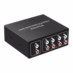 4 Ports Bi-Directional R L Audio Switcher Box Audio Rotary Switch