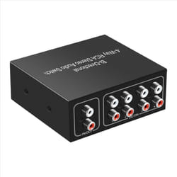 4 Ports Bi-Directional R L Audio Switcher Box Audio Rotary Switch