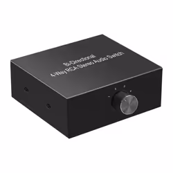 4 Ports Bi-Directional R L Audio Switcher Box Audio Rotary Switch