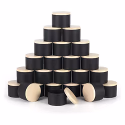 24 Pack 4 Oz Black Candle Tins with Lids, for Making Candles Bulk