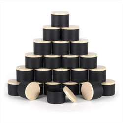 24 Pack 4 Oz Black Candle Tins with Lids, for Making Candles Bulk