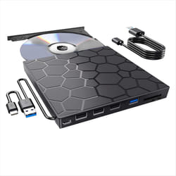 External CD/DVD Drive Player, USB 3.0 CD/DVD-ROM +/-RW CD Burner