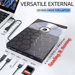 External CD/DVD Drive Player, USB 3.0 CD/DVD-ROM +/-RW CD Burner