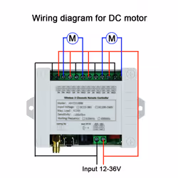 DC12V-36V 4CH Wireless Remote Control LED Light Switch Relay Receiver