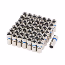 Compression RG6 F Connector Coax Adapter Plug for Cable TV (50 Pack)