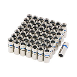 Compression RG6 F Connector Coax Adapter Plug for Cable TV (50 Pack)