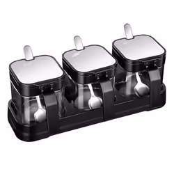 Glass Storage Jars Spice Containers Set with Stainless Steel Lids
