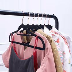 20Pack Velvet Hangers Non-Slip Felt Hangers, for Coats(Black)