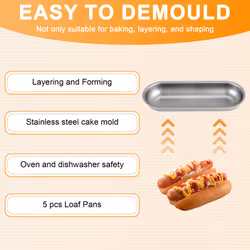 5 Pcs Carbon Steel Sausage Molds Pan for DIY Homemade Bread Tool