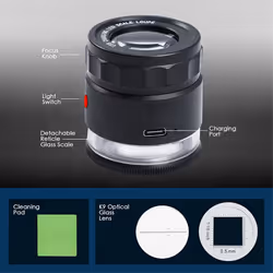 Loupe Magnifier 10x,Rechargeable Jewelers Magnifying Glass
