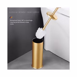 Toilet Brush and Holder Set Bathroom Cleaning Brush Household-Gold