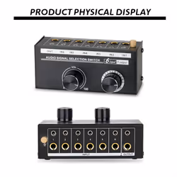 Audio Switcher -6-Way 3.5/6.35mm Stereo Audio Switch