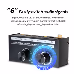 Audio Switcher -6-Way 3.5/6.35mm Stereo Audio Switch