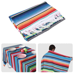 Mexican Blanket Sarape Picnic Rug Throw Tablecloth Hot Rod, 150X215cm