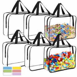 Large Toy Storage Bags, Reusable Clear PVC Board Game Storage