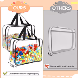 Large Toy Storage Bags, Reusable Clear PVC Board Game Storage