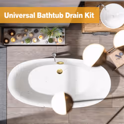 Gold Tub Drain Overflow Kit-Universal Bathtub Drain Replacement