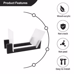 Vinyl Record Storage -Vinyl LP Record Rack 13.7 Inches Long (Black)