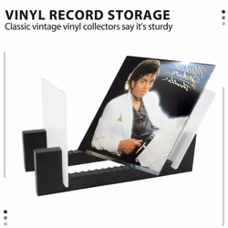 Vinyl Record Storage -Vinyl LP Record Rack 13.7 Inches Long (Black)