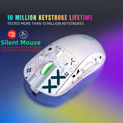 T90 2.4G Wireless Mechanical Mouse RGB Gaming Mouse White