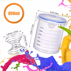 8 Sets Paint Container with Mixing Ball Touch Up Paint Cups (800 ML)