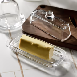 Glass Butter Dish with Lid Cream Cheese Dish Clear Butter Dish Butter