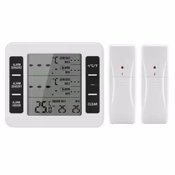 1Set Wireless Freezer Thermometer Refrigerator Thermometer Clock