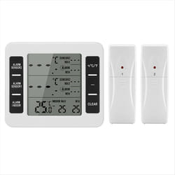 1Set Wireless Freezer Thermometer Refrigerator Thermometer Clock