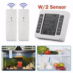 1Set Wireless Freezer Thermometer Refrigerator Thermometer Clock