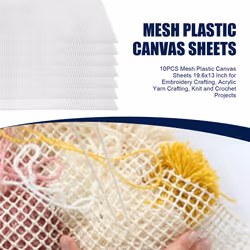 10PCS Mesh Plastic Canvas Sheets 19.6x13 Inch for Embroidery Crafting