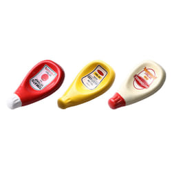 3 Pcs Ceramic Extruded Tomato Sauce Bottle Shape Seasoning Dish - S
