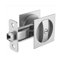 Bed/Bath Pocket Door Lock, Satin Nickel, Sliding Pocket Door Latch