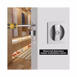Bed/Bath Pocket Door Lock, Satin Nickel, Sliding Pocket Door Latch