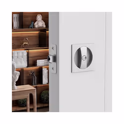 Bed/Bath Pocket Door Lock, Satin Nickel, Sliding Pocket Door Latch