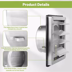 Ventilation Grille 150mm Stainless Steel Air Vents Cover