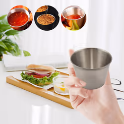 24 Pack Stainless Steel Condiment Sauce Cups,Dipping Sauce Cups