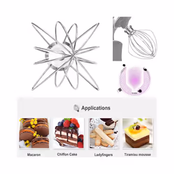 Dishwasher Safe Wire Whip 6 Wire Whisk Tilt- Stand Mixer for Egg