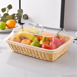 Basket With Lid,Basket With Lid for Food, Beige
