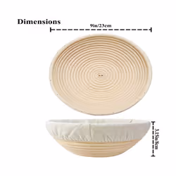 2Pcs Bread Proofing Baskets,Round Rattan Bread Bowls with Liners