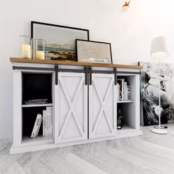 Sliding Barn Door Hardware Kits Top Roller Rail for Single Door-A