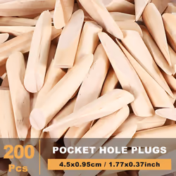 200 Packs Pocket Hole Plugs Solid Wood Dowels Pocket Hole Jig Paint