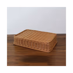 Kitchen Cutlery Storage Basket 4 Compartments Rattan Storage Tray