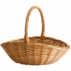 Wicker Basket with Handle, Wicker Shopping Basket, Large