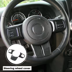 Carbon Fiber Steering Wheel Decoration Trim for JK