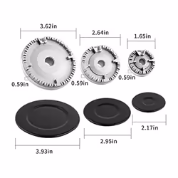 Cooker Hat Set Gas Stove Burner Caps and Burner