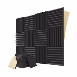 12Pack Sound Proof Foam Panels with Self Adhesive, Black