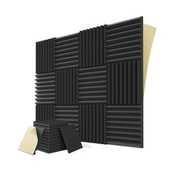 12Pack Sound Proof Foam Panels with Self Adhesive, Black