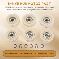 6PCS Oblique Planetary Gear 35 31 Teeth helical Gears With Bearings