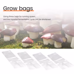 50Pcs PVC Mushroom Spawn Grow Bag Substrate Clear Bags