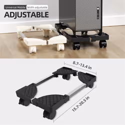 Tower Stand,Adjustable Mobile CPU Stand,CPU Holder White